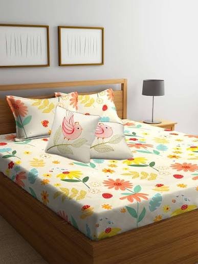 3D Double Bedsheet with 2 Pillow Covers